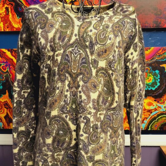 Sarah Spencer ~ Sz 1X ~ Paisley Wool Sweater ~ Excellent Condition - Picture 2 of 8